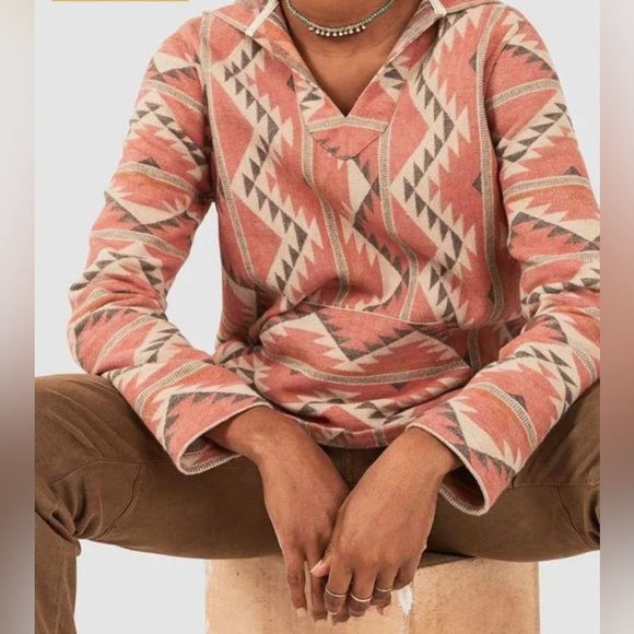 Faherty‎ Baja Hoodie Cinnamon Hills Western Sz XS - Picture 1 of 11